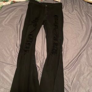 Holy black high rise flare jeans